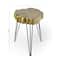 26" Polystone & Metal Modern Accent Table